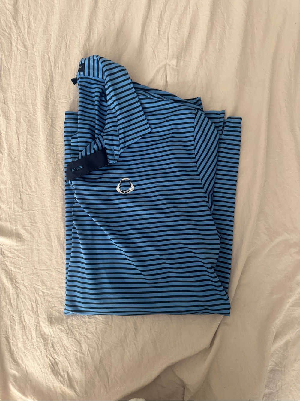 Peter Millar Blue Striped STREAMSONG BLUE Polo Shirt